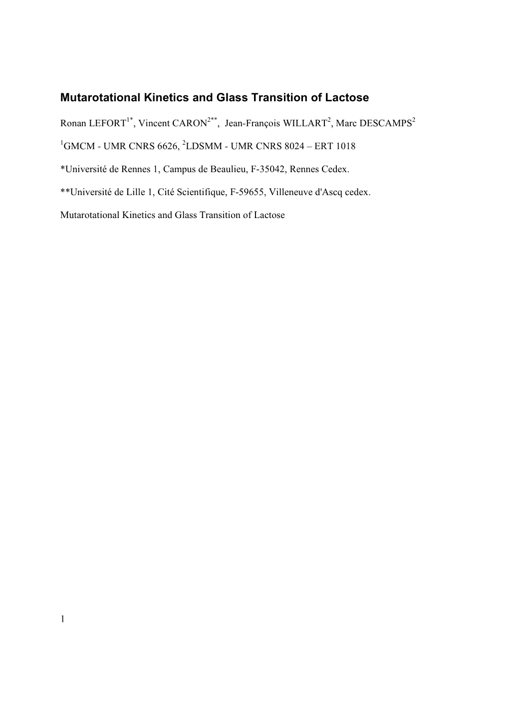 Mutarotational Kinetics and Glass Transition of Lactose