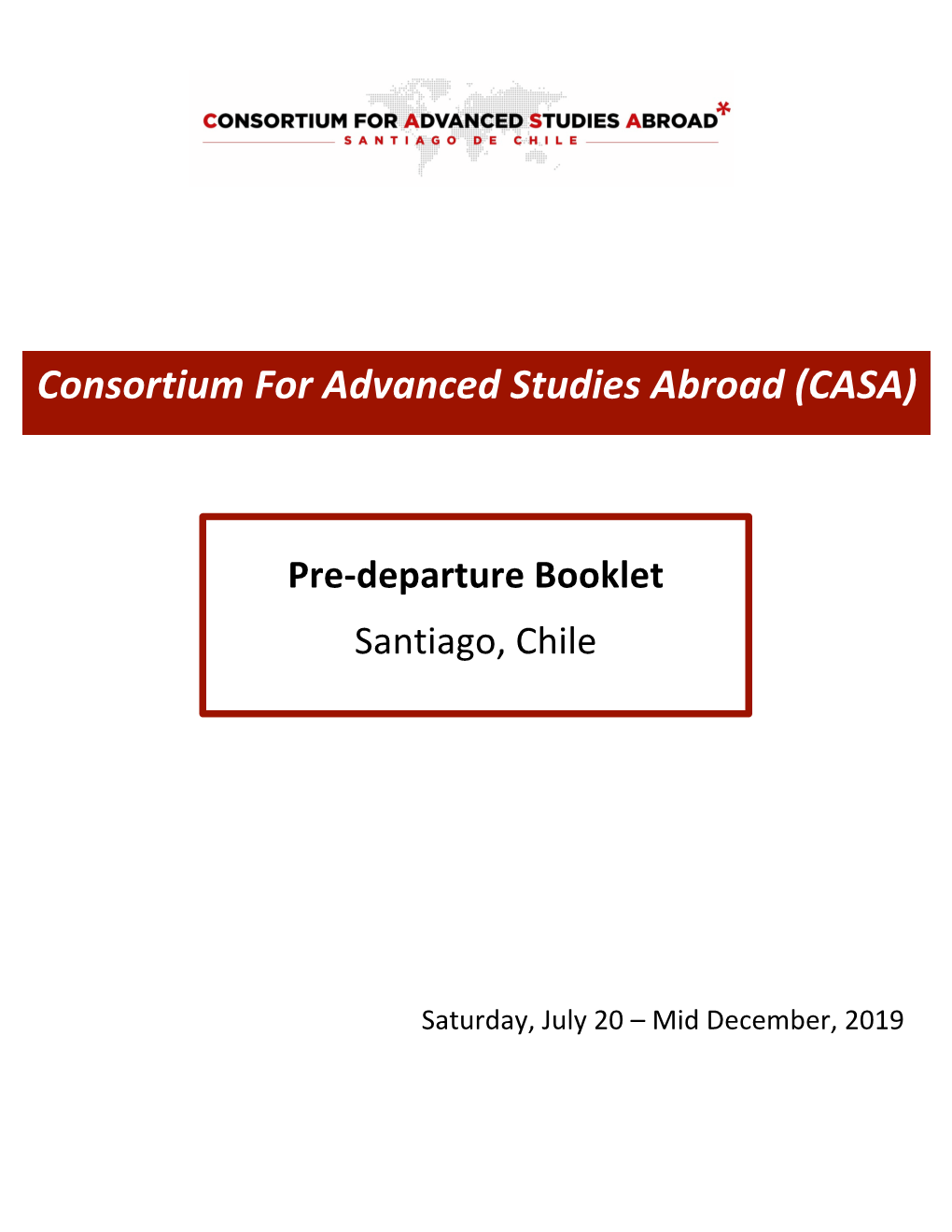 CASA Chile Pre-Departure Handbook Fall 2019