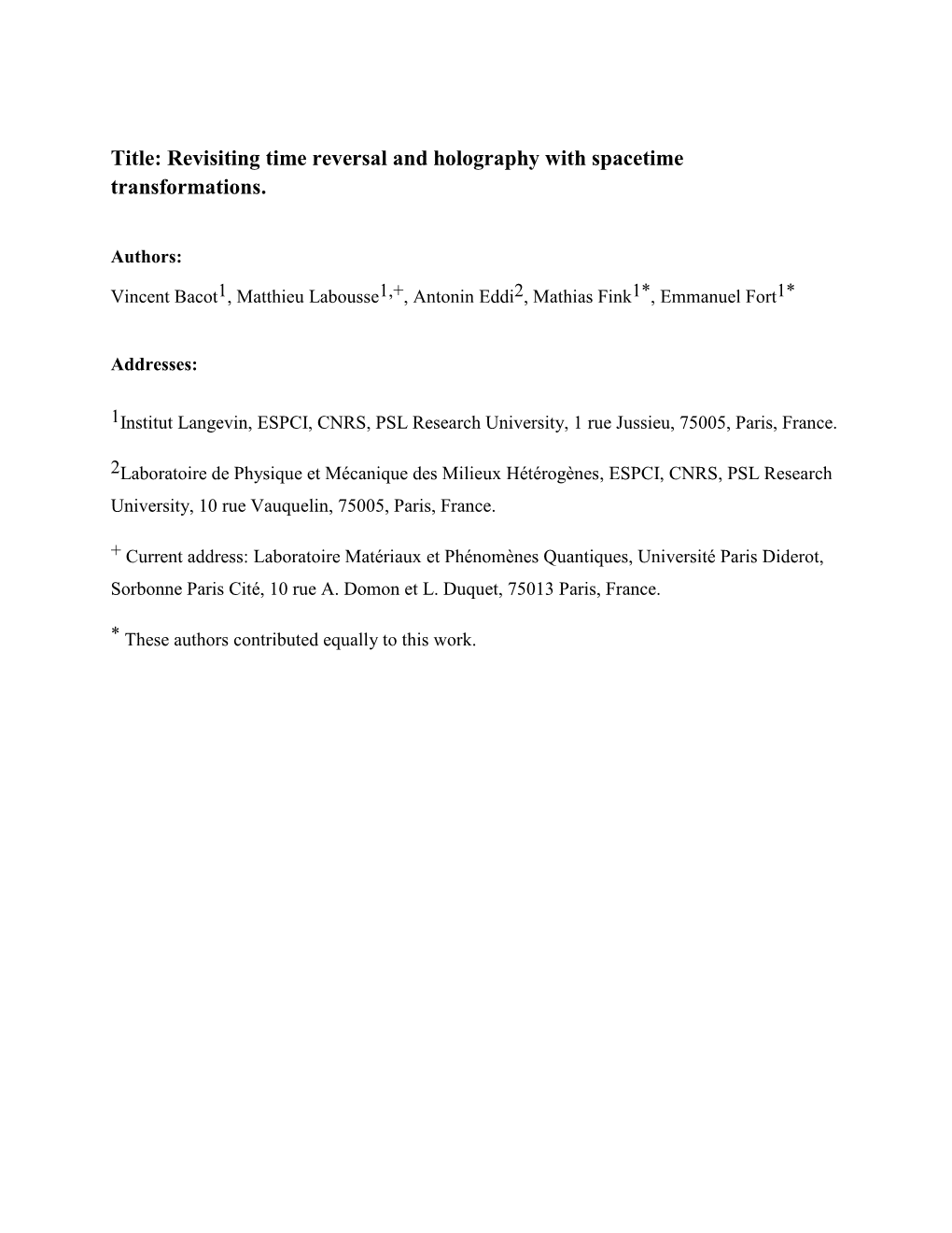 Revisiting Time Reversal and Holography with Spacetime Transformations