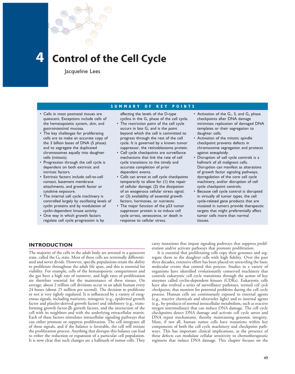4 Control of the Cell Cycle Jacqueline Lees
