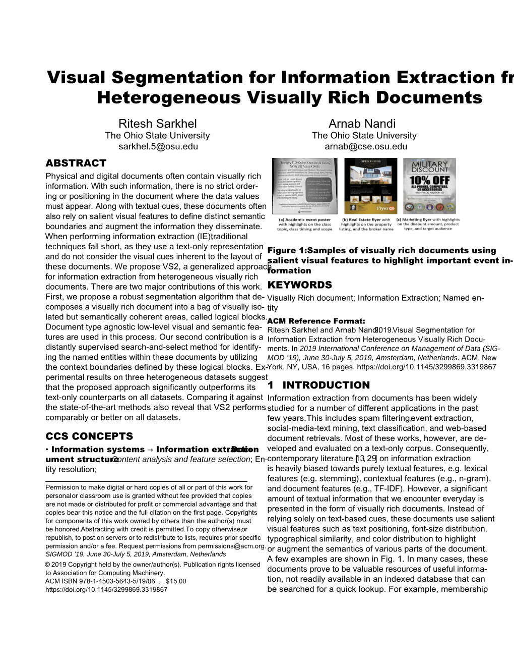 Visual Segmentation for Information Extraction from Heterogeneous