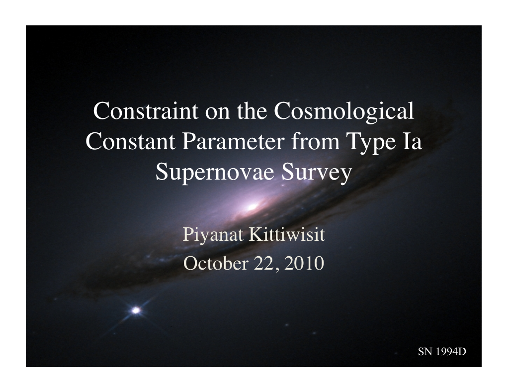 Constraint on the Cosmological Constant Parameter from Type Ia Supernovae Survey