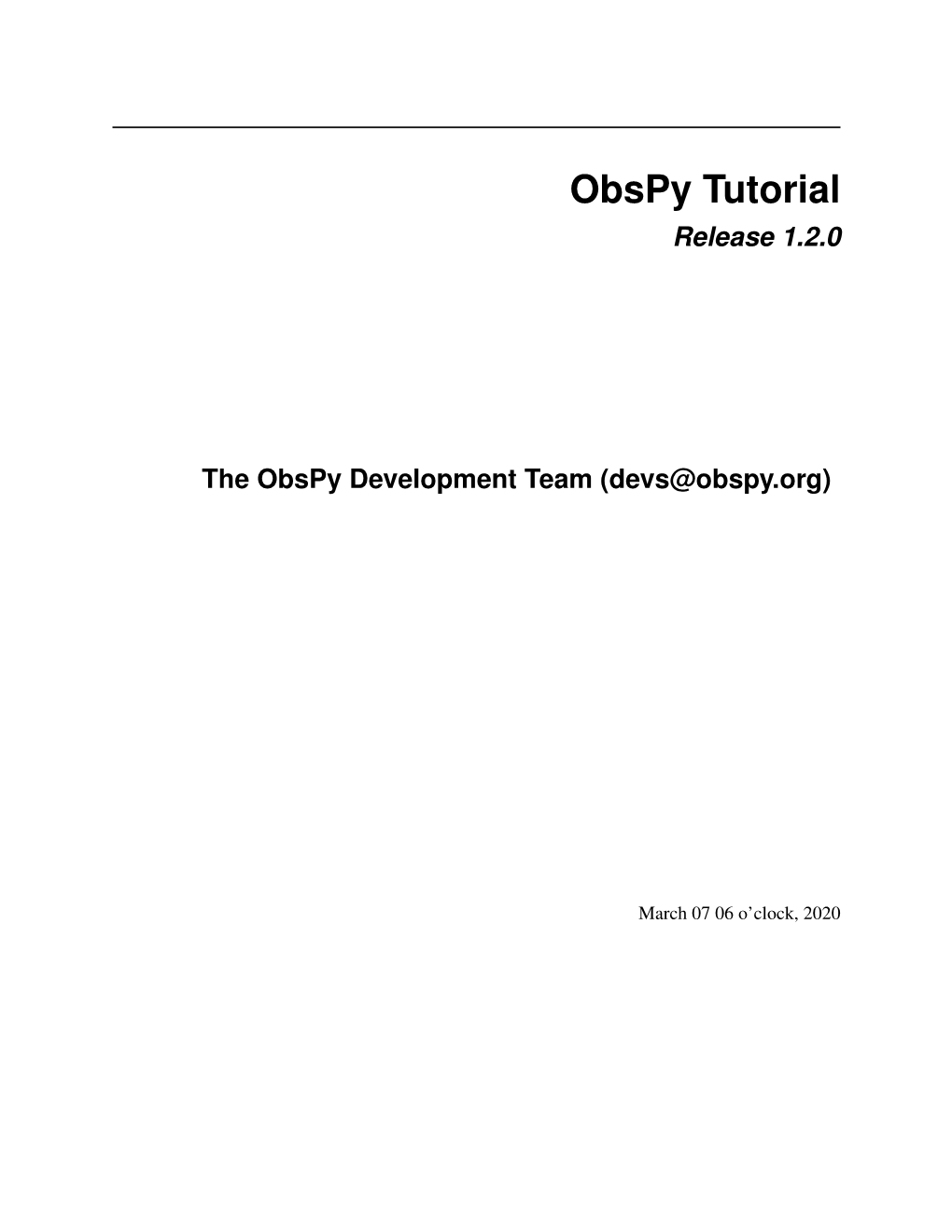 Obspy Tutorial Release 1.2.0