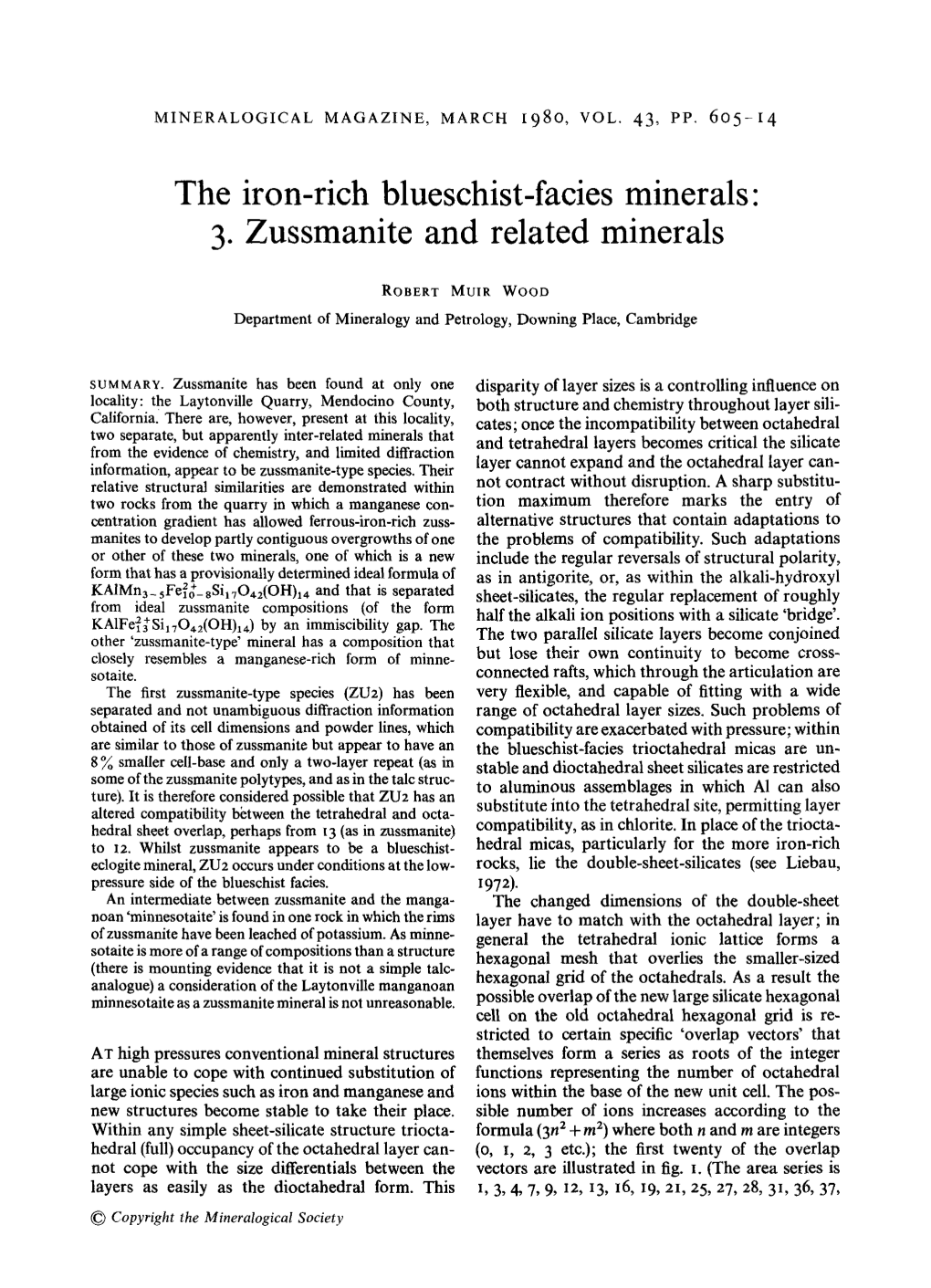 The Iron-Rich Blueschist-Facies Minerals