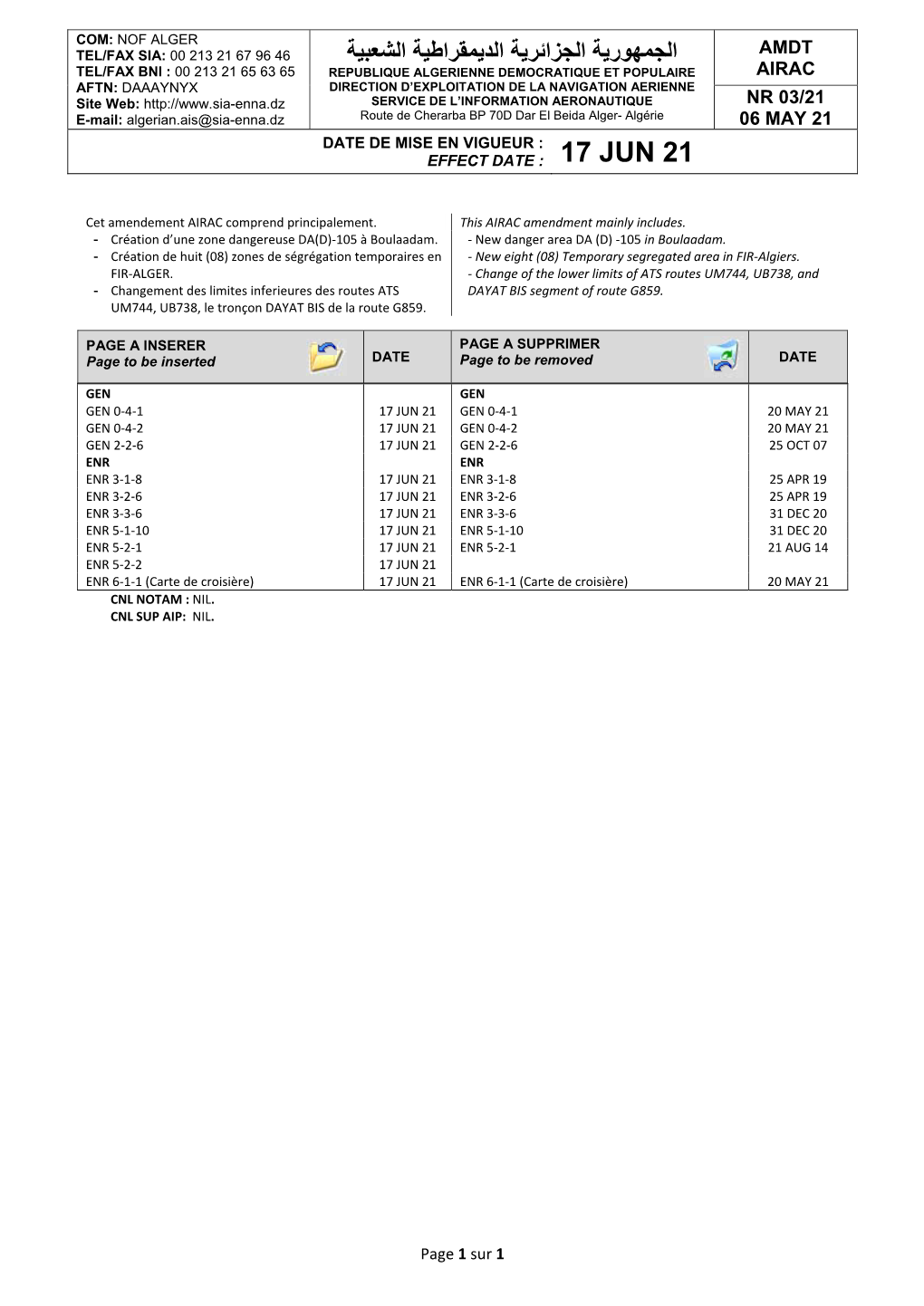 Airac Amdt 03/21