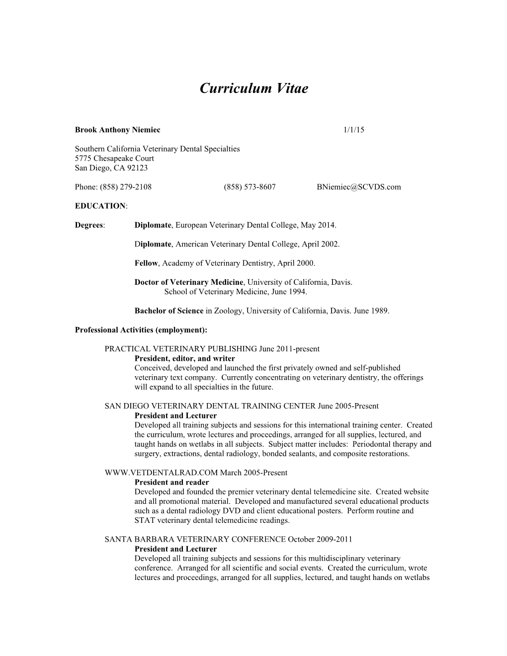 Curriculum Vitae