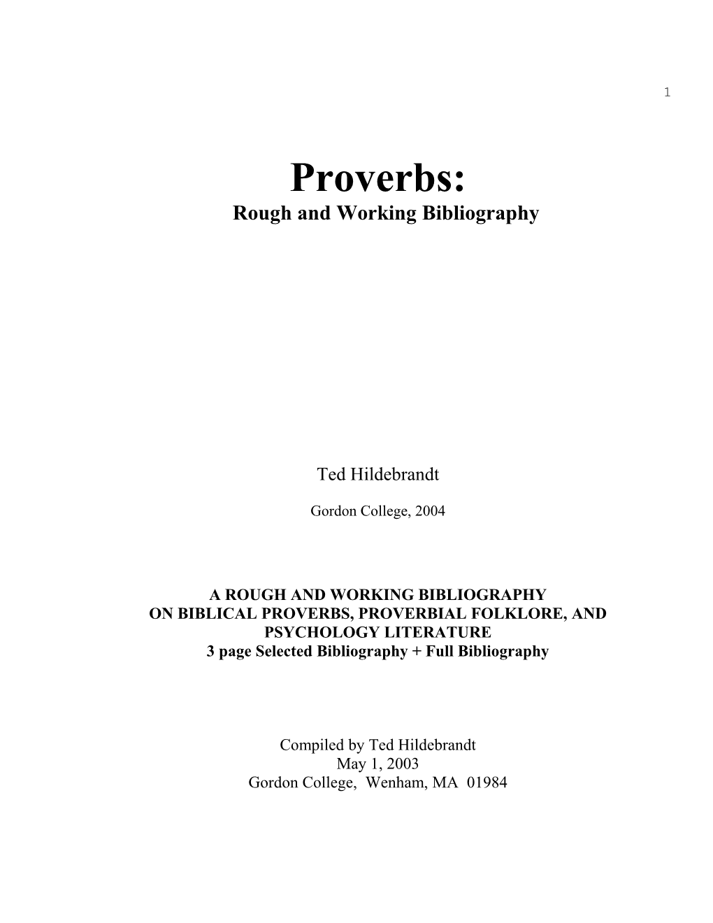 Rough and Working Bibliography