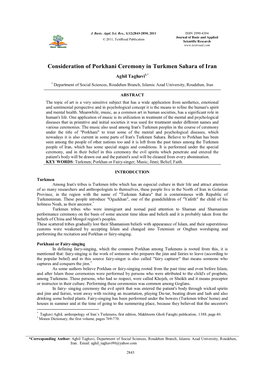 Consideration of Porkhani Ceremony in Turkmen Sahara of Iran
