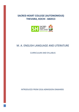 M. A. English Language and Literature