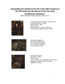 Expanding the Audience for Art in the 19Th Century at the Pennsylvania