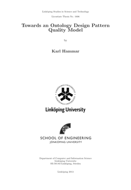 Towards an Ontology Design Pattern Quality Model
