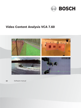 Video Content Analysis VCA 7.60