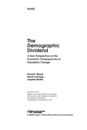 The Demographic Dividend: a New Perspective On
