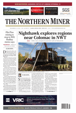 Nighthawk Explores Regions Near Colomac in NWT