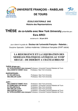 Université François – Rabelais De Tours