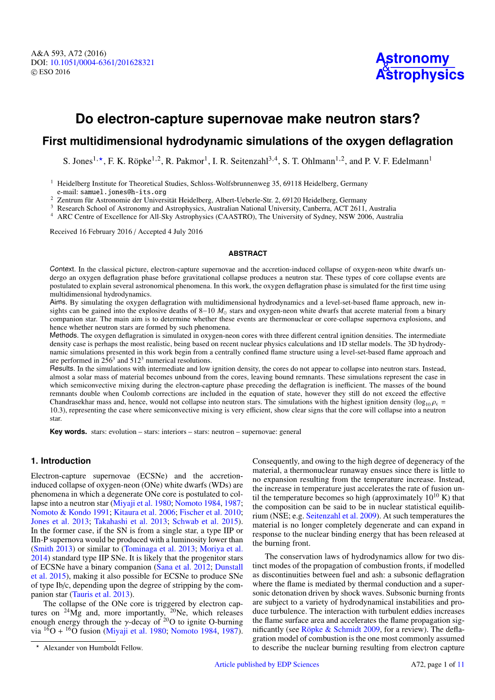 Do Electron-Capture Supernovae Make Neutron Stars? First Multidimensional Hydrodynamic Simulations of the Oxygen Deﬂagration