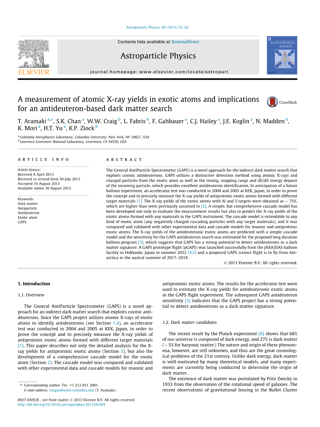 Astroparticle Physics 49 (2013) 52–62