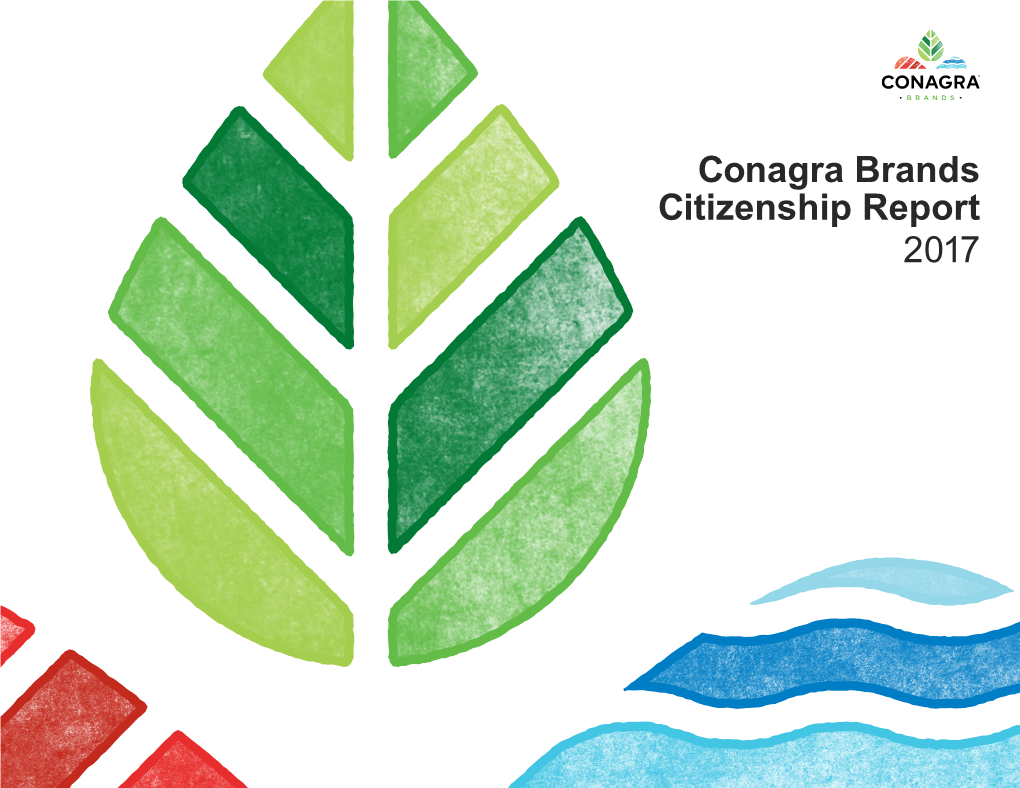 Conagra Brands Citizenship Report 2017 CONTENTSCONTENTS OVERVIEW BETTER PLANET GOOD FOOD RESPONSIBLE SOURCING STRONGER COMMUNITIES ABOUT THIS REPORT