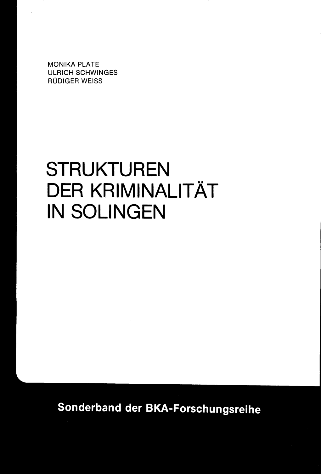 Strukturen Der Kriminalität in Solingen