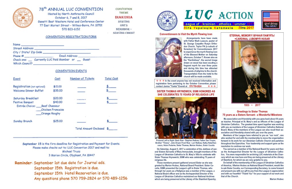LUC Action”) +Helen Nazarek +Emily Shchur +Andrew Diakun +Lorraine Szczublewski Soulmates Together Again