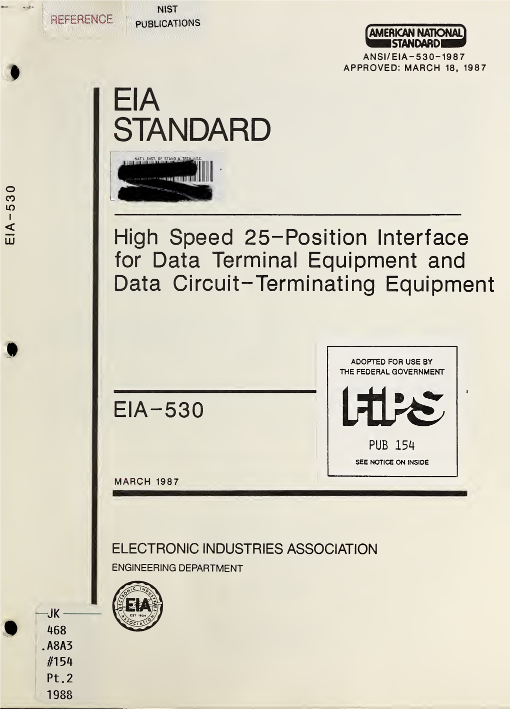 High Speed 25-Position Interface for Data Terminal Equipment and Data Circuit-Terminating Equipment 1