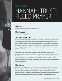 Session 6 Hannah: Trust- Filled Prayer