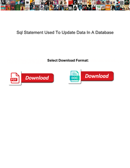 Sql Statement Used to Update Data in a Database