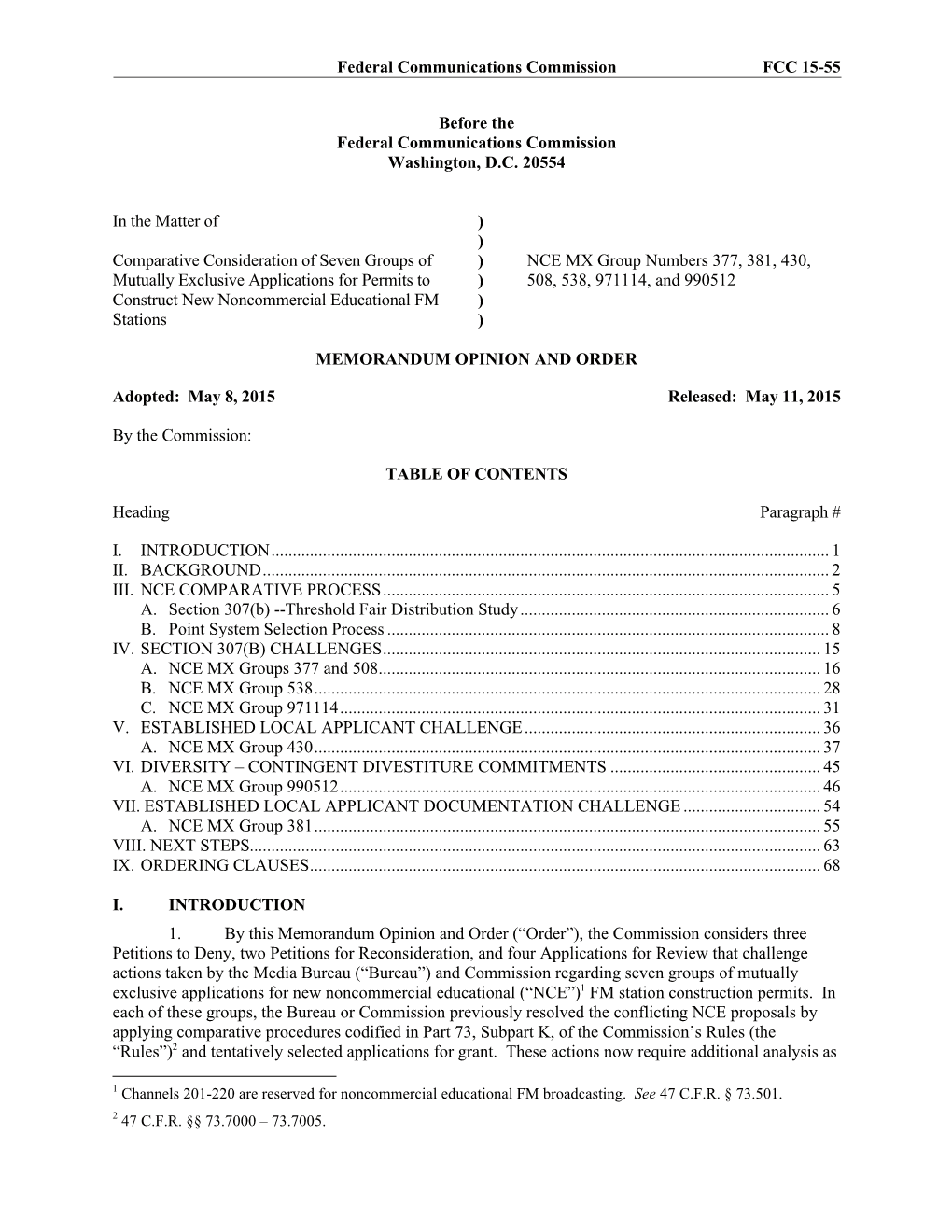 Federal Communications Commission FCC 15-55 Before The