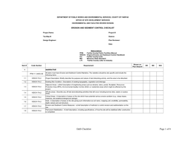 The Fairfax County Erosion and Sediment Control Checklist