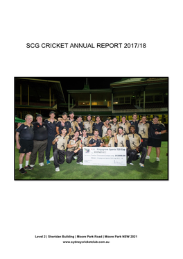 Scg Cricket Annual Report 2017/18