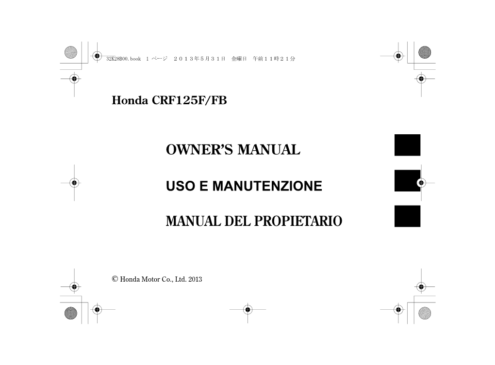 Owner's Manual Uso E Manutenzione Manual Del Propietario