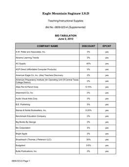 0809-023-A Bid Tabulation