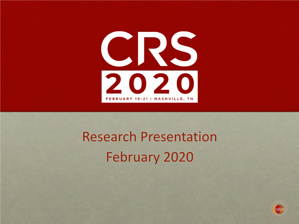 Research Presentation February 2020 Research Purpose