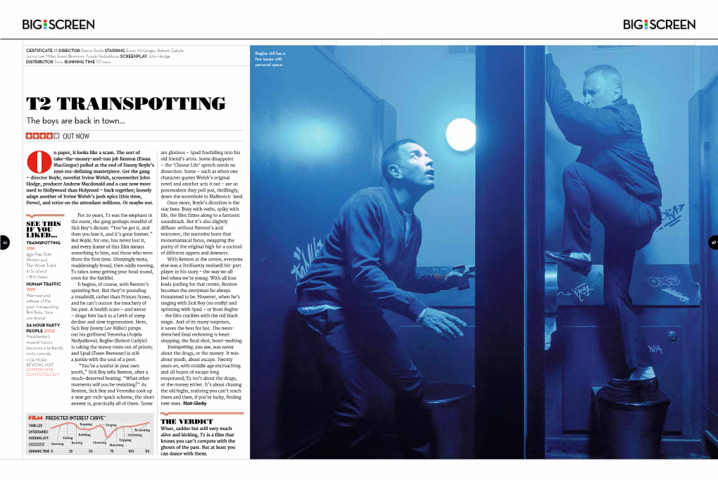 T2 Trainspotting the Boys Are Back in Town… out NOW