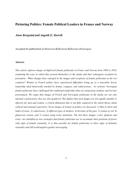 Female Political Leaders in France and Norway