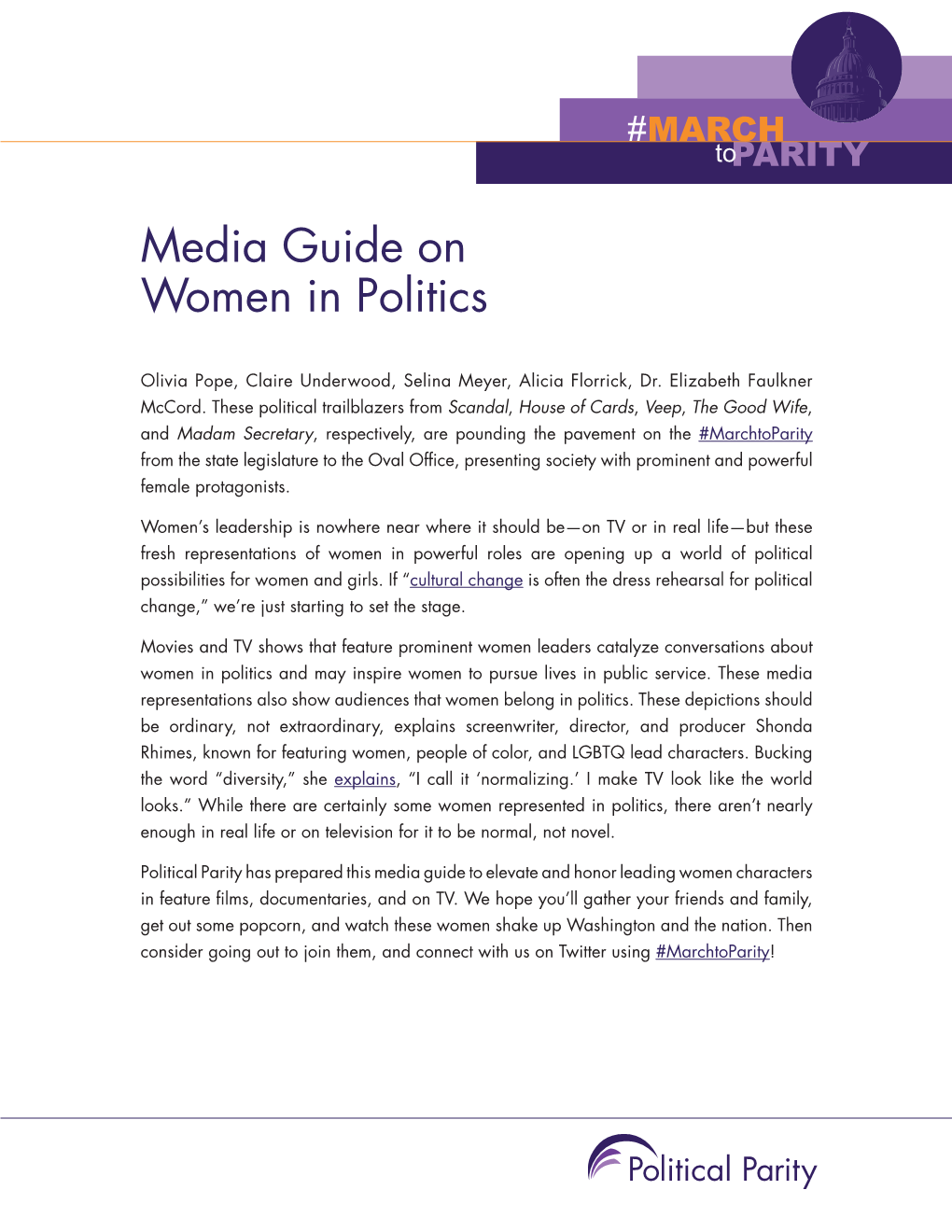 Media Guide on Women in Politics