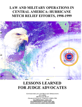 Law and Military Operations in Central America: Hurricane Mitch Relief Efforts, 1998-1999