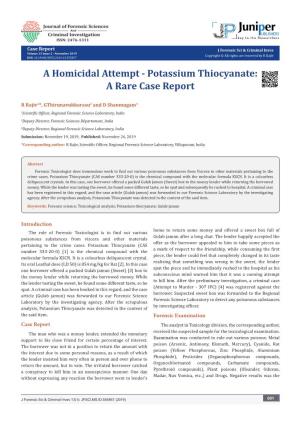 Potassium Thiocyanate: a Rare Case Report