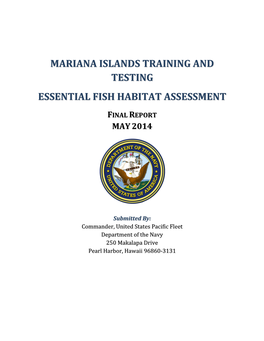Essential Fish Habitat Assessment Revised Final Report