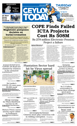 Cope Finds Failed Icta Projects Cost Rs 508M