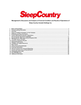 Management's Discussion and Analysis of Financial Condition And