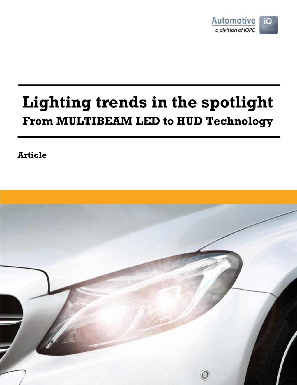 Lighting Trends in the Spotlight from MULTIBEAM LED to HUD Technology