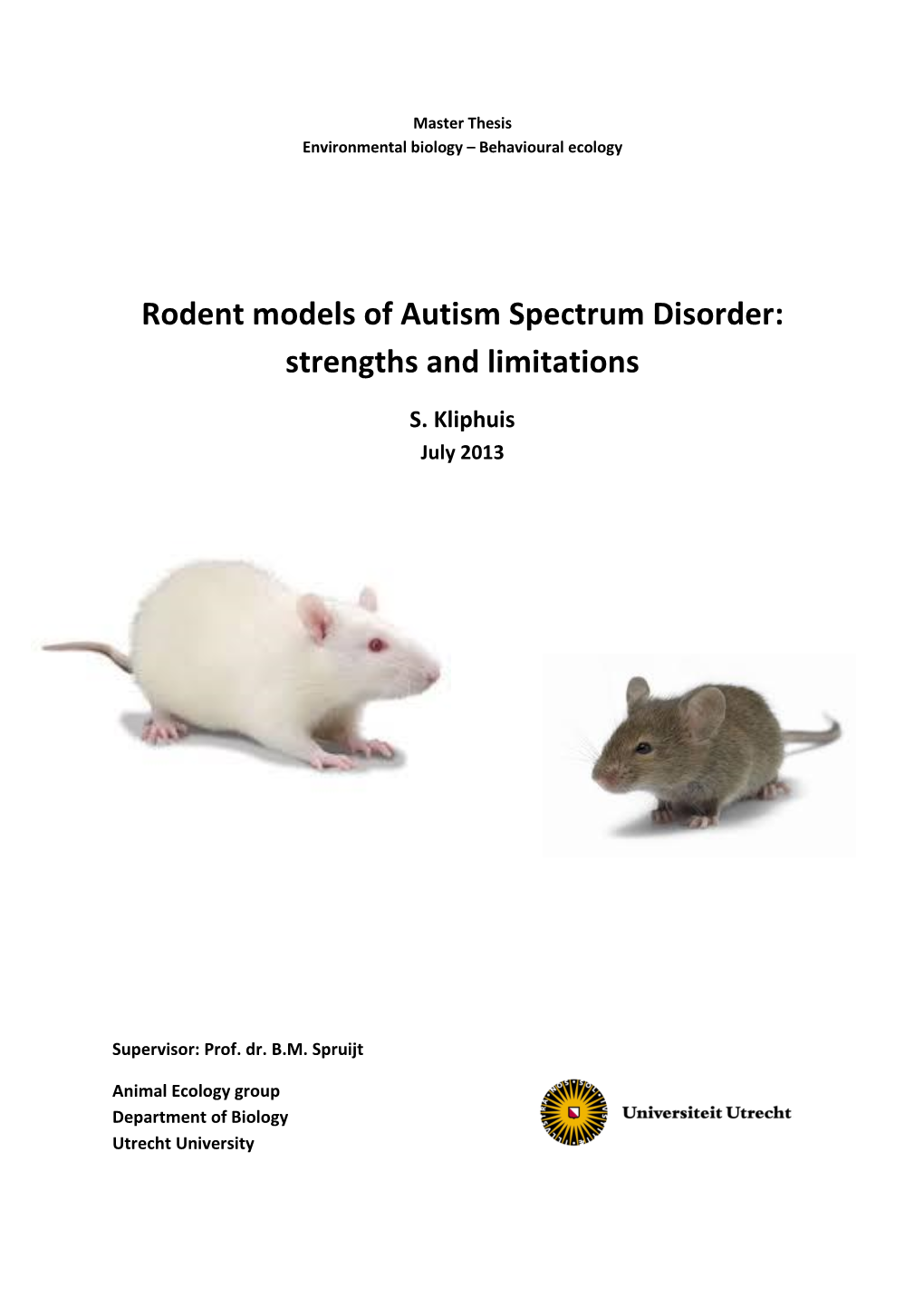 Rodent Models of Autism Spectrum Disorder: Strengths and Limitations