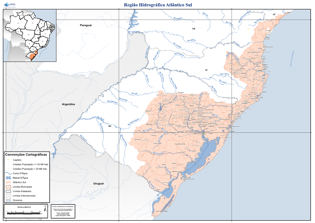 Região Hidrográfica Atlântico Sul 60°W 55°W 50°W