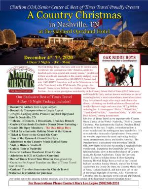 A Country Christmas in Nashville, TN at the Gaylord Opryland Hotel