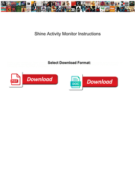 Shine Activity Monitor Instructions