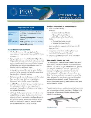 Cites Proposal 18 Spiny Dogfish Shark