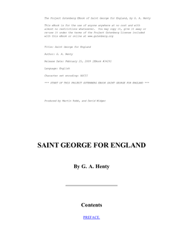 Saint George for England, by G