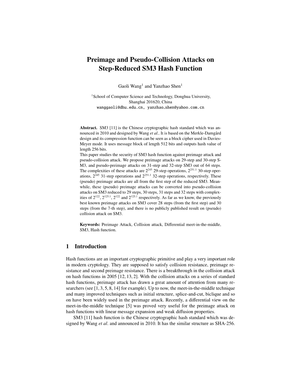 Preimage and Pseudo-Collision Attacks on Step-Reduced SM3 Hash Function