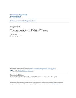 Toward an Activist Political Theory Alex Mcneil University of Puget Sound